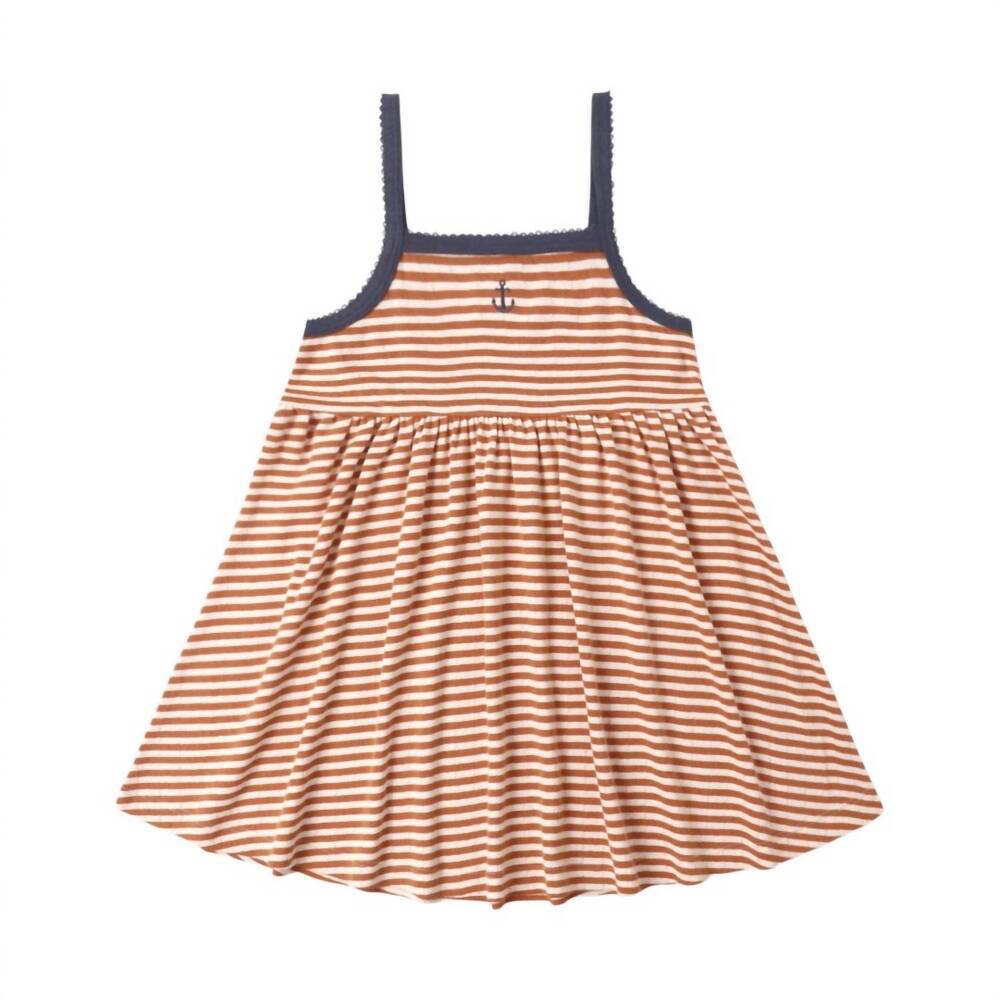 NEW RYLEE + CRU girl's lea dress in poppy stripes